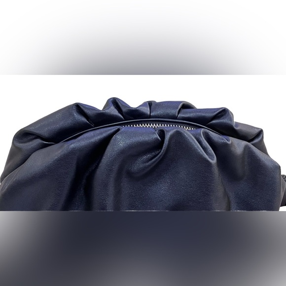 REBECCA MINCOFF Metallic Ruched Vegan Leather Zippered Clutch Bag NWT HU20EGNC07 - Picture 9 of 15